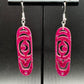 Pink Sparkle Feather Earrings